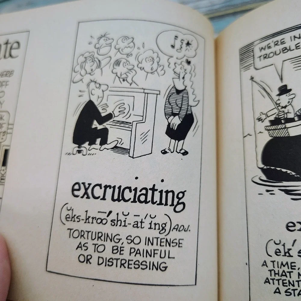 Word-A-Day by Mickey Bach Vtg 1965 Paperback Book Cartoon Word Definitions FUNNY